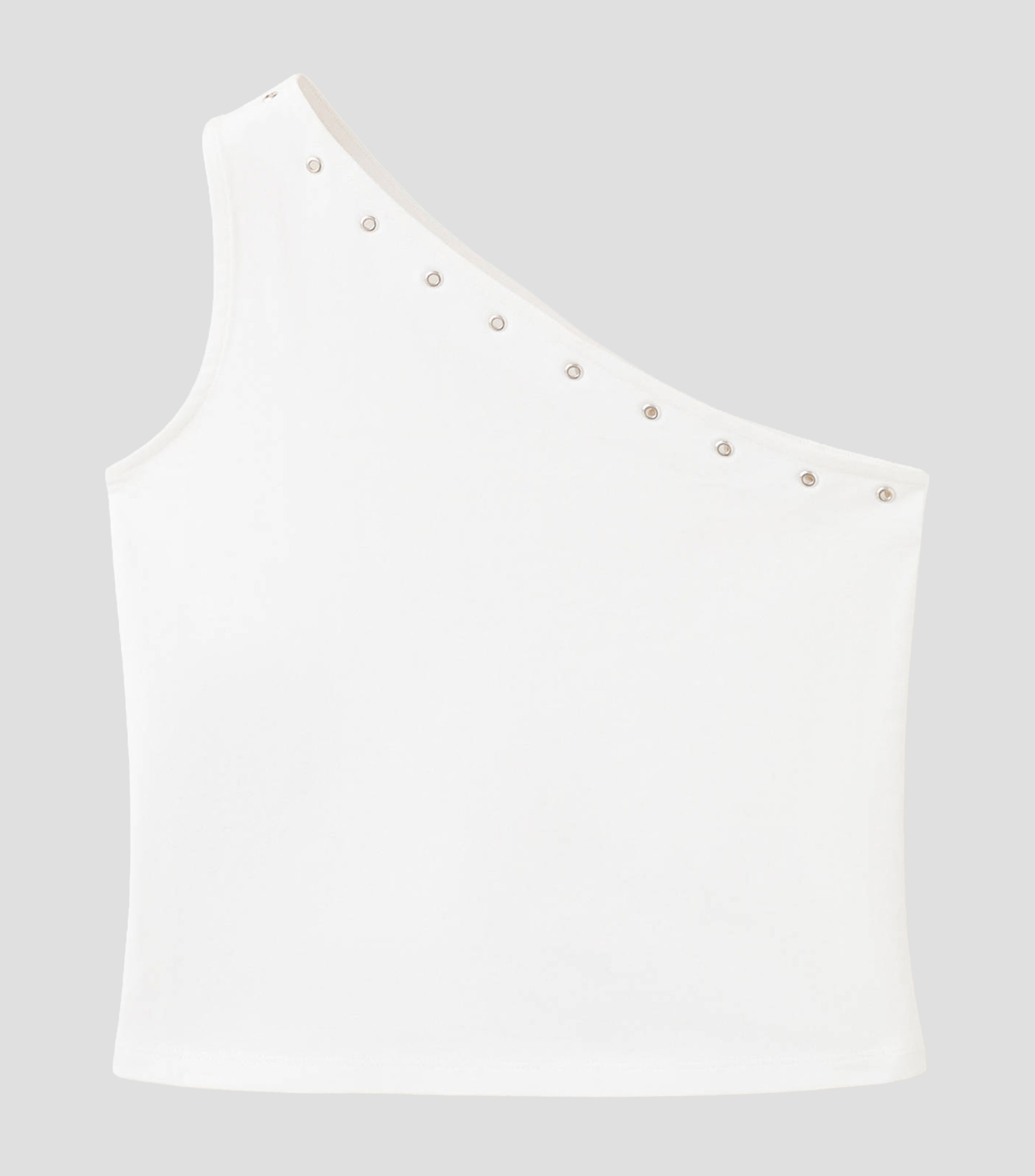 Playera cuello asimétrico sin mangas liso Niña